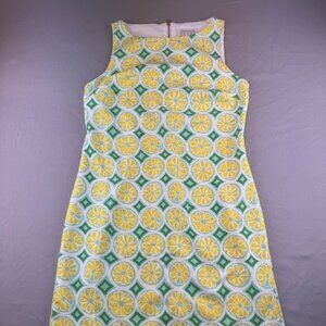 SAIL TO SABLE Small Sleeveless Shift Dress Lemon Print Summer Classy MSRP$218
